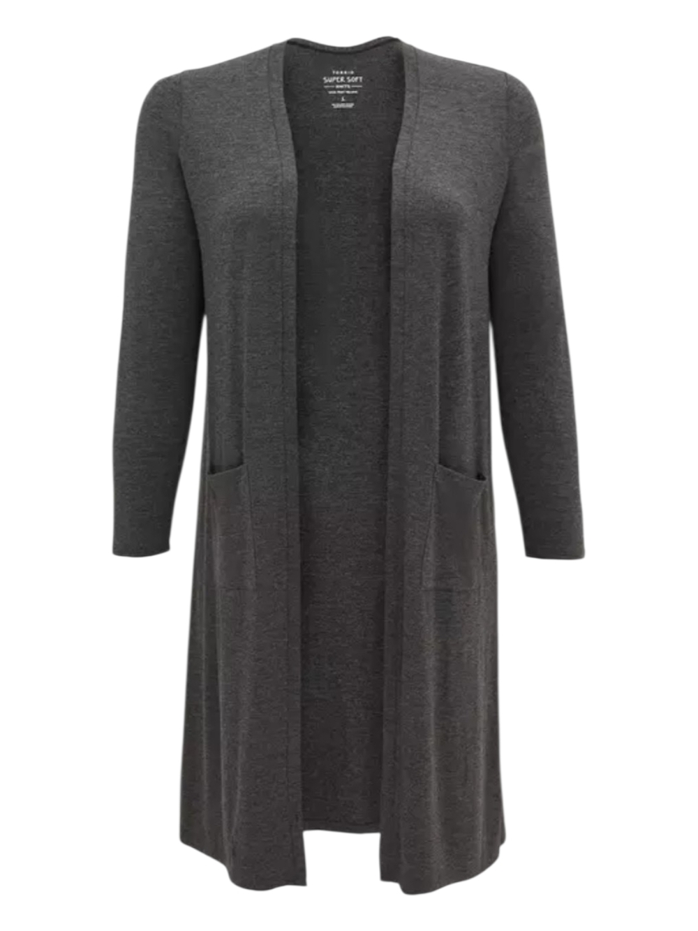 ​Torrid Super Soft Knits Slub Duster Cardigan Charcoal Grey Size 0 Large